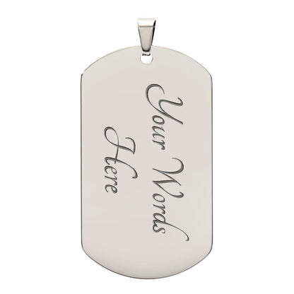 Adventure Awaits Motivational Graphic Dog Tags Necklace