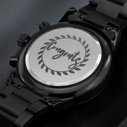 Congrats Engraved Black Watch Graduation Gift