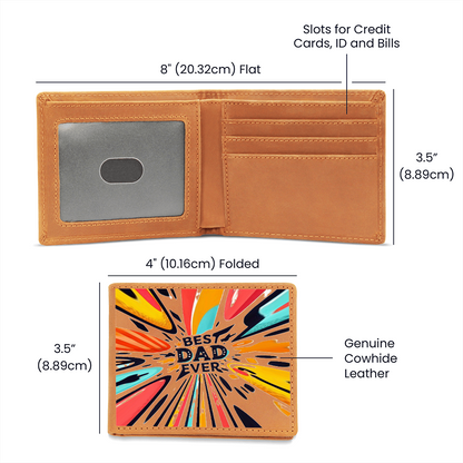 Best Dad Ever Colorful Streaks Graphic Leather Wallet