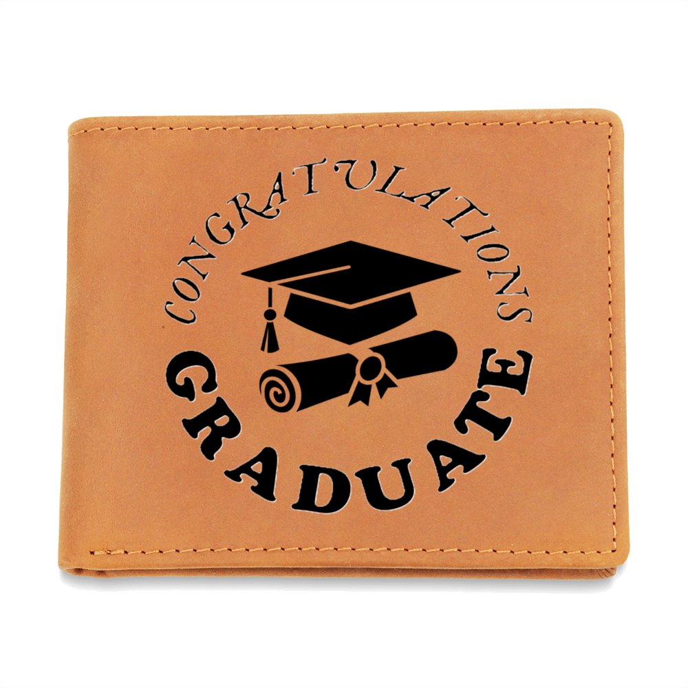 Congratulations Graduate Graphic Leather Wallet