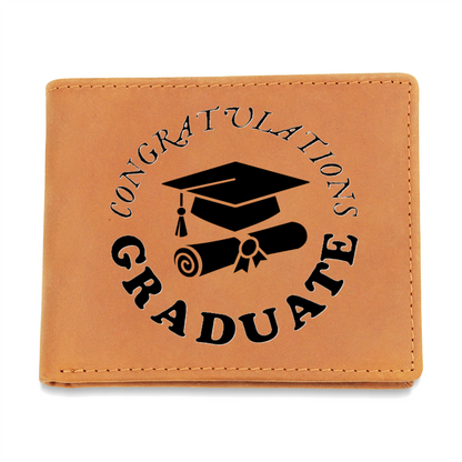 Congratulations Graduate Graphic Leather Wallet