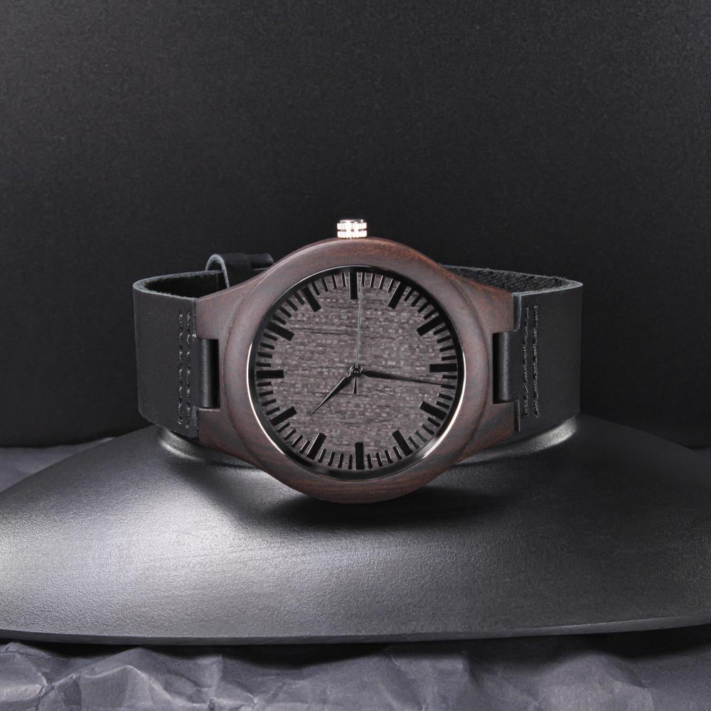 Trophy Husband Funny Engraved Wooden Watch