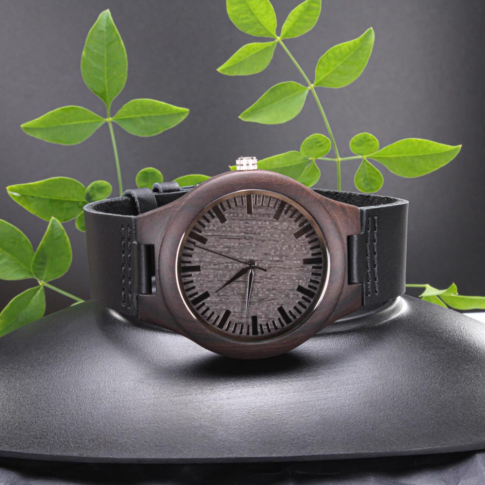 #1 Dad Happy Father's Day Engraved Wooden Watch