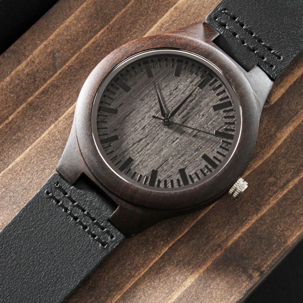 Trophy Husband Funny Engraved Wooden Watch