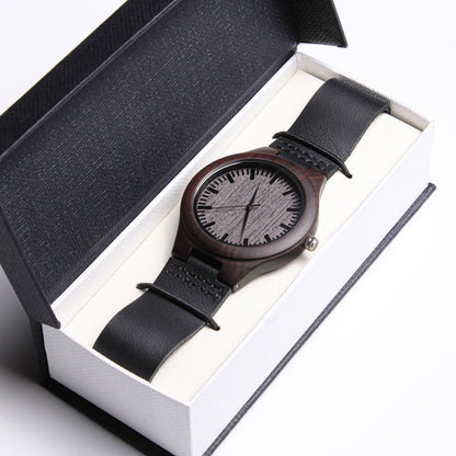 Be Strong and Courageous Faith Based Engraved Wooden Watch