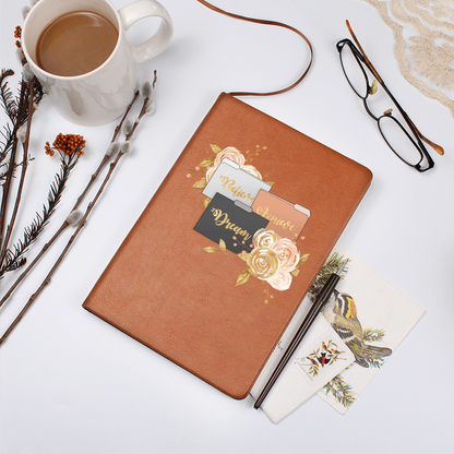 Believe Dream Achieve Graphic Leather Journal Notebook