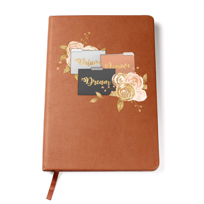 Believe Dream Achieve Graphic Leather Journal Notebook