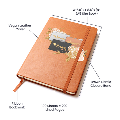 Believe Dream Achieve Graphic Leather Journal Notebook