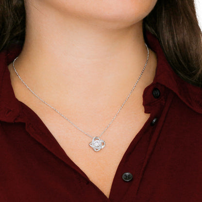 Come While Away the Afternoon with Me Love Knot Necklace, Gift Box & Card