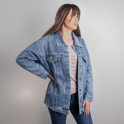 Choose to Shine Fashion Collage Oversized Women's DTG Denim Jacket
