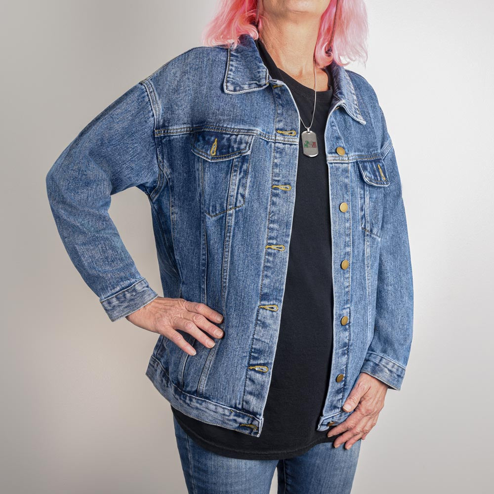 Believe Dream Reminder Oversized Women's DTG Denim Jacket
