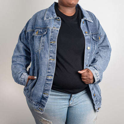 Believe Dream Reminder Oversized Women's DTG Denim Jacket