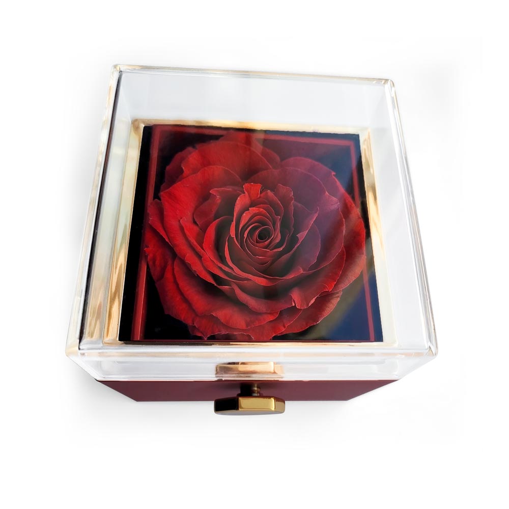 I Love You Mom Mother's Day Gift Love Knot Necklace with Preserved Red Rose