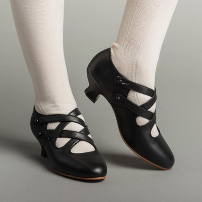 Astoria Edwardian Leather Shoes (Black)