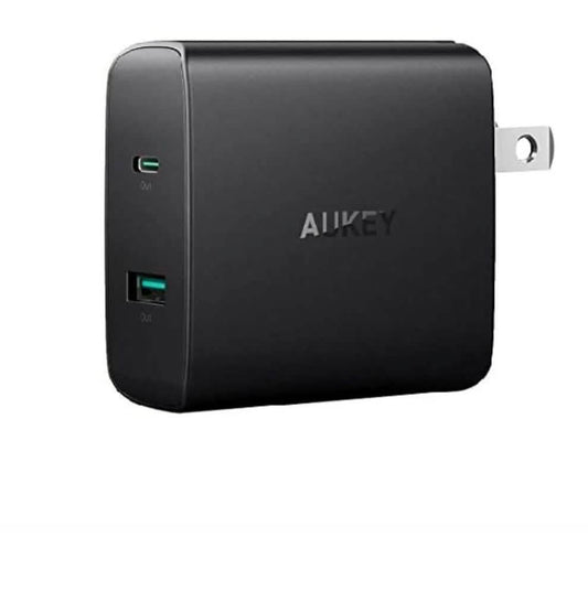 Aukey USB Wall Charger, Dual Port, USB-C 46W Power Delivery (Refurbished)