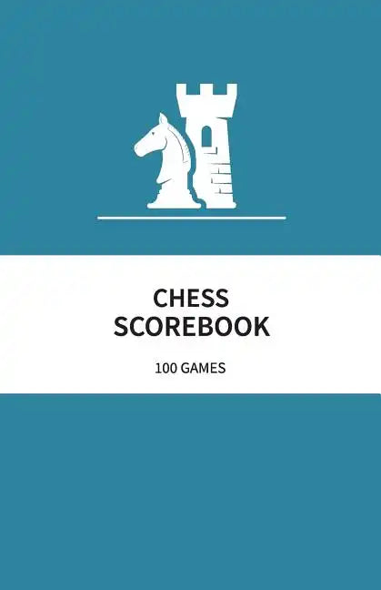 Chess Scorebook 100 Games: 80 Moves Chess Notation Book Teal - Paperback