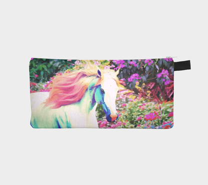 White Horse with Pink Mane Pencil Case