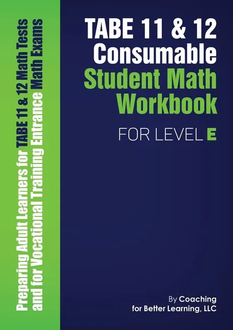 TABE 11 and 12 Consumable Student Math Workbook for Level E - Paperback