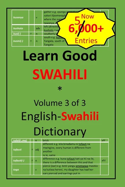 Learn Good Swahili: Volume 3 of 3: English-Swahili Dictionary with built-in mini-Thesaurus - Paperback
