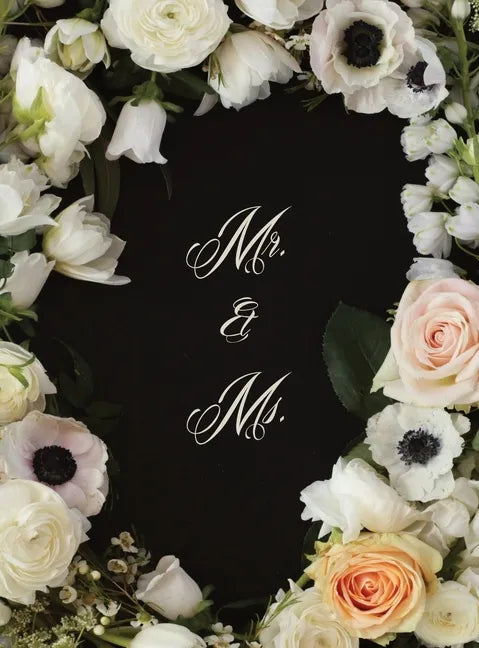 Mr. & Ms. Flowered Wedding Guest Book - Hardcover