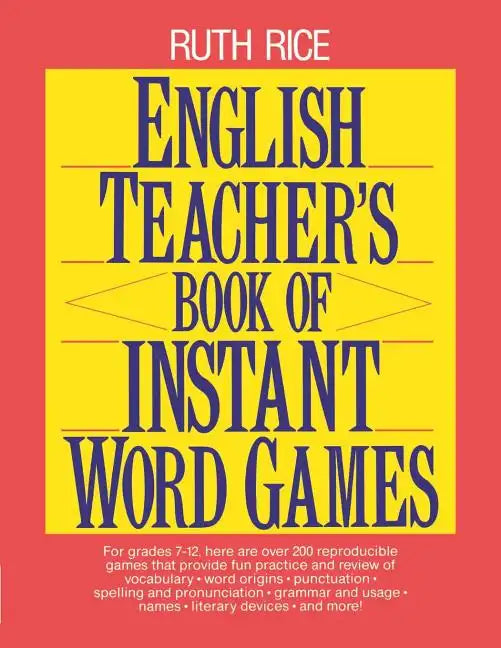 English Teacher's Book of Instant Word Games - Paperback