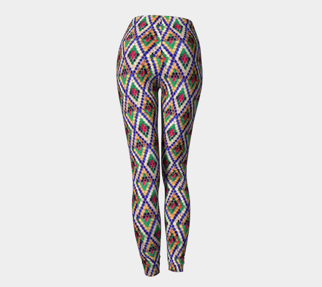 Colorful Diamond Pattern Printed Leggings