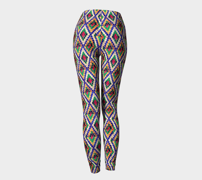 Colorful Diamond Pattern Printed Leggings