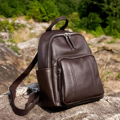 Genuine Cowhide Leather Travel Backpack