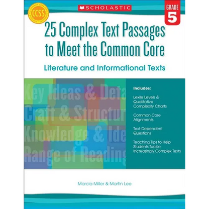 25 Complex Text Passages to Meet the Common Core: Literature and Informational Texts: Gr. 5 - Paperback