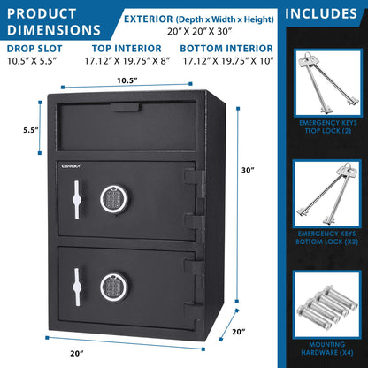 Barska 1.60 CF Digital Depository Dual Compartment Security Safe (SAK76021)