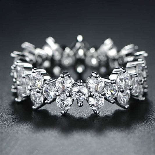 Barzel Women's Cubic Zirconia Eternity Band Ring