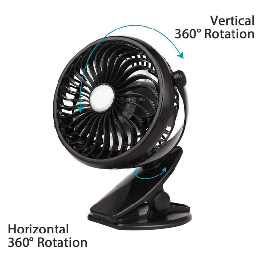 Battery Operated Clip on Mini Desk Fan