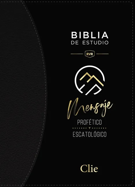 Rvr, Biblia de Estudio del Mensaje Profético Y Escatológico, Negro, Interior a DOS Colores, Con Índice - Imitation Leather