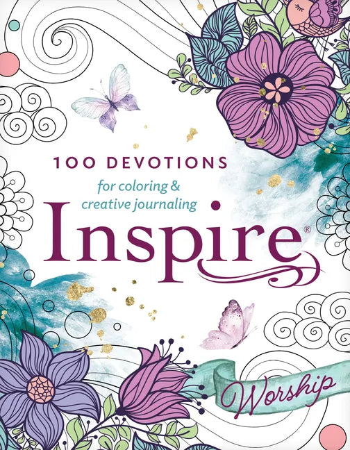 Inspire: Worship (Softcover): 100 Devotions for Coloring and Creative Journaling - Paperback
