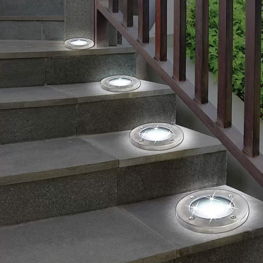 Bell + Howell Solar-Powered LED Garden Disk Lights Set