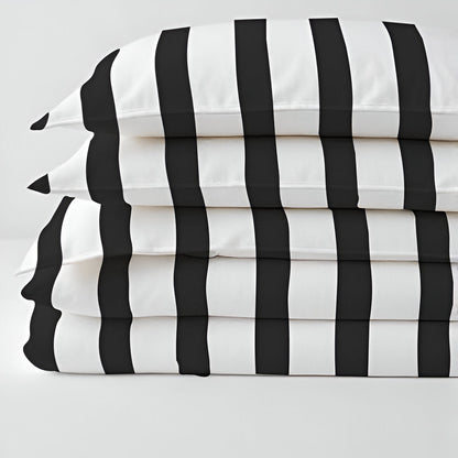 400TC Stripe Border Frame Cotton Sateen Duvet Cover Set