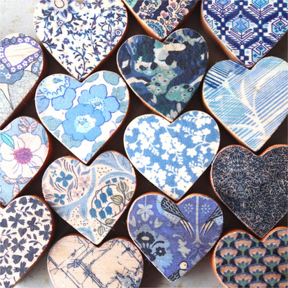 Fabric-Faced Wooden Hearts