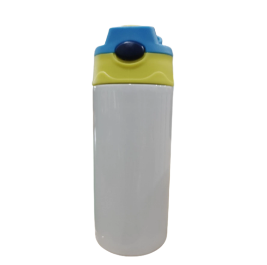 12oz Blank Sublimation Sippy Cup White Straight Stainless Drinking Tumbler Sport Water Bottles with Handle