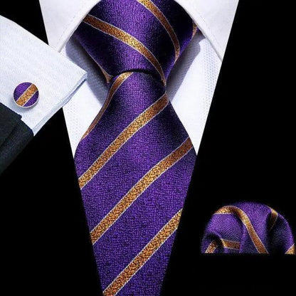 Business Luxury Men Silk Necktie Fashion Tie Sets For Men Wedding Party Wear Elegant Neck Tie Design For Men Soft Business Casual Suit Neckties