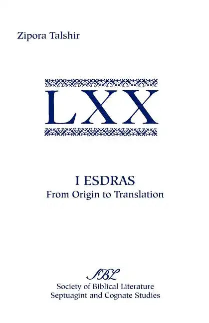 I Esdras: From Origin to Translation - Paperback