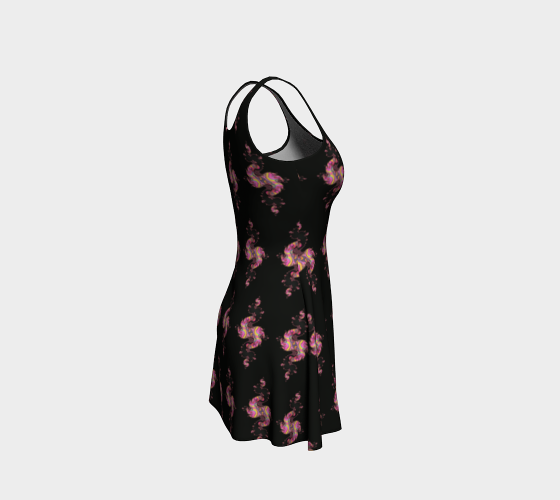 Women's Pink Paisley Short Flared Dress