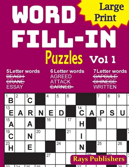 Large Print Word Fill-in Puzzles - Paperback