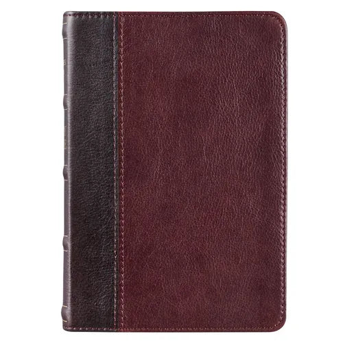 KJV Compact Bible Two-Tone Brown/Brandy Full Grain Leather - Leather