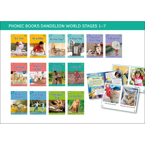 Phonic Books Dandelion World Stages 1-7 (Alphabet Code): Decodable Books for Beginner Readers Sounds of the Alphabet - Paperback