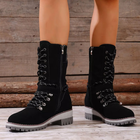 Lace-Up Ankle Combat Boots