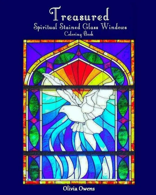Treasured: Spiritual Stained Glass Windows Coloring Book - Paperback