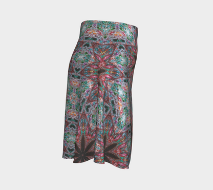 Silver Star Pattern Glitter Flared Skirt