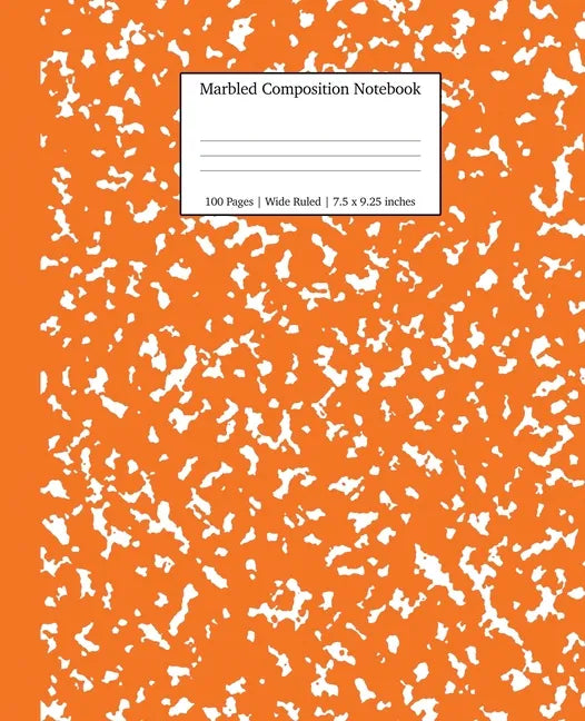 Marbled Composition Notebook: Pumpkin Marble Wide Ruled Paper Subject Book - Paperback