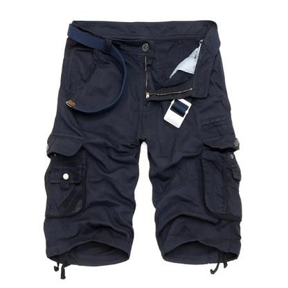 Military Camouflage Denim Cargo Shorts