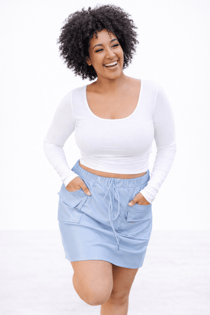 Campbell Cargo Vegan Leather Mini Skirt
